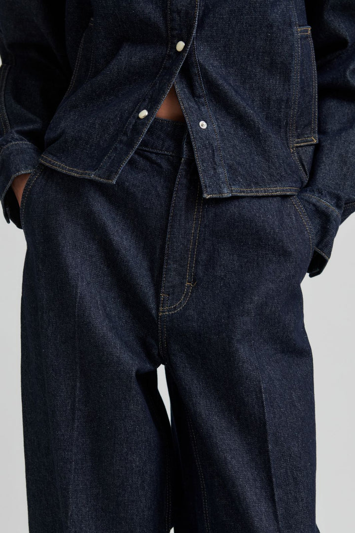 Second Female - Columbus New Denim Trousers 59722 - 5998 Dark blue denim Bukser 
