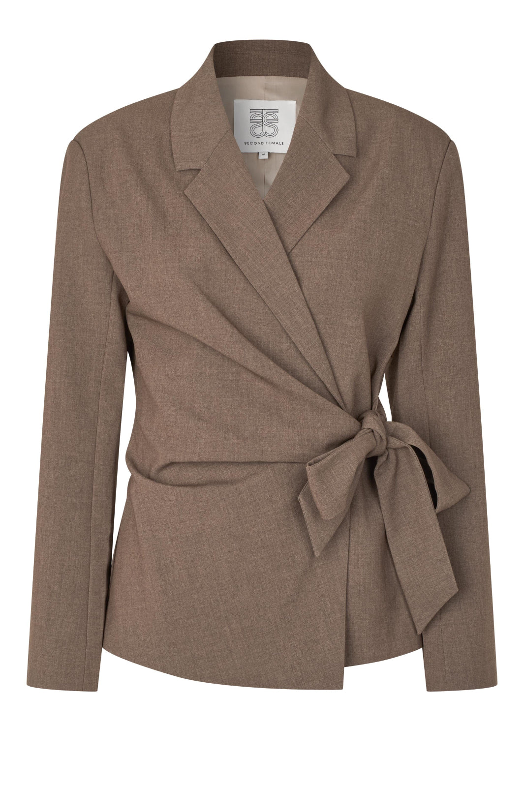 Second Female - Dakota Wrap Blazer 60407 - 6144 Mid Brown Melange Blazere 