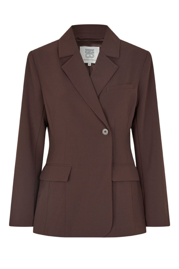 Second Female - Fique Fitted Blazer 60000 - 6021 Chocolate Plum