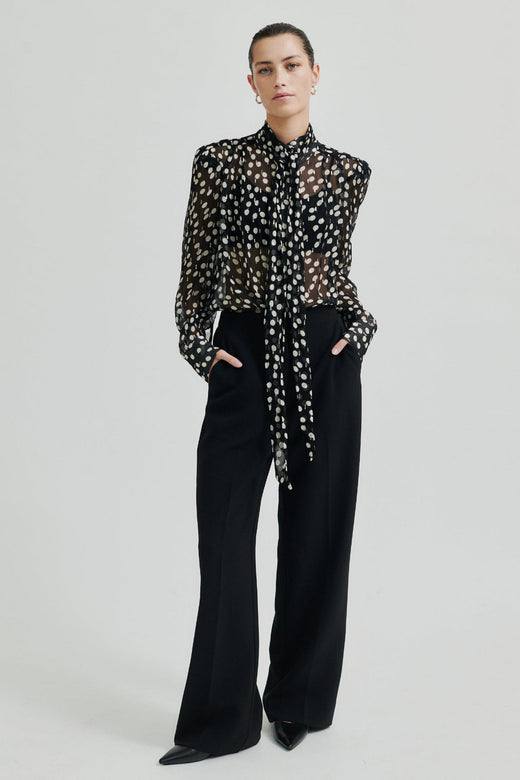 Second Female - Fique Straight Trousers 59024 - 8001 Black Bukser 