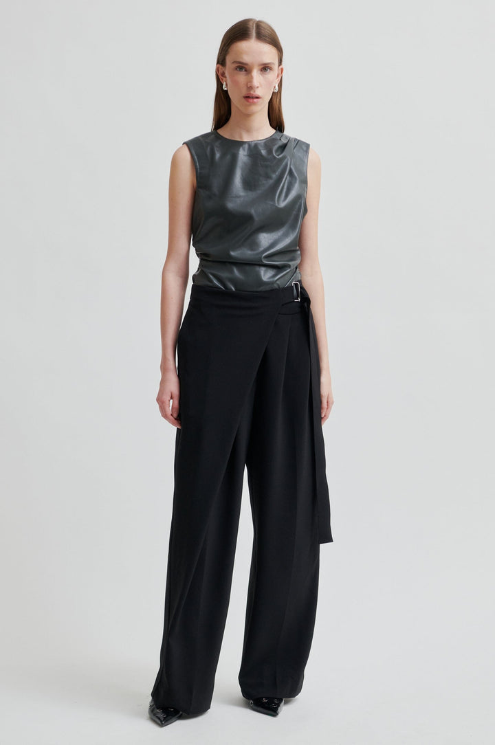 Second Female - Fique Wrap Trousers 60222 - 8001 Black Bukser 