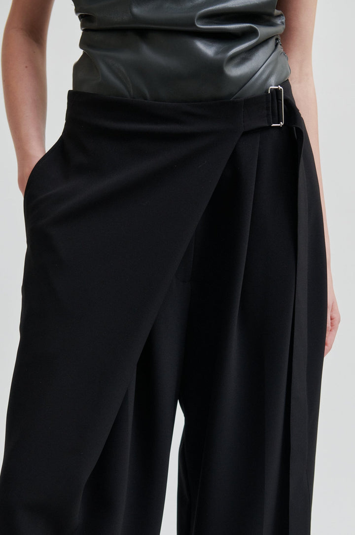 Second Female - Fique Wrap Trousers 60222 - 8001 Black Bukser 