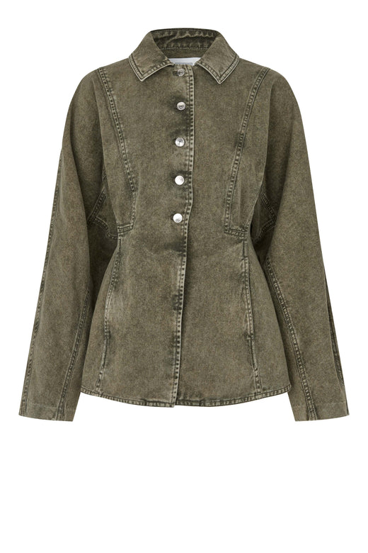 Second Female - Jaye Denim Jacket 60966 - 4117 Green Denim Jakker 