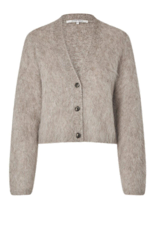 Second Female - Karla Knit Cardigan 60286 - 1043 Pumice Stone Strikbluser 