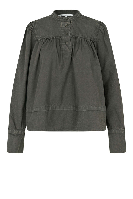 Second Female - Monts LS Blouse 60919 - 8004 Black Olive Bluser 