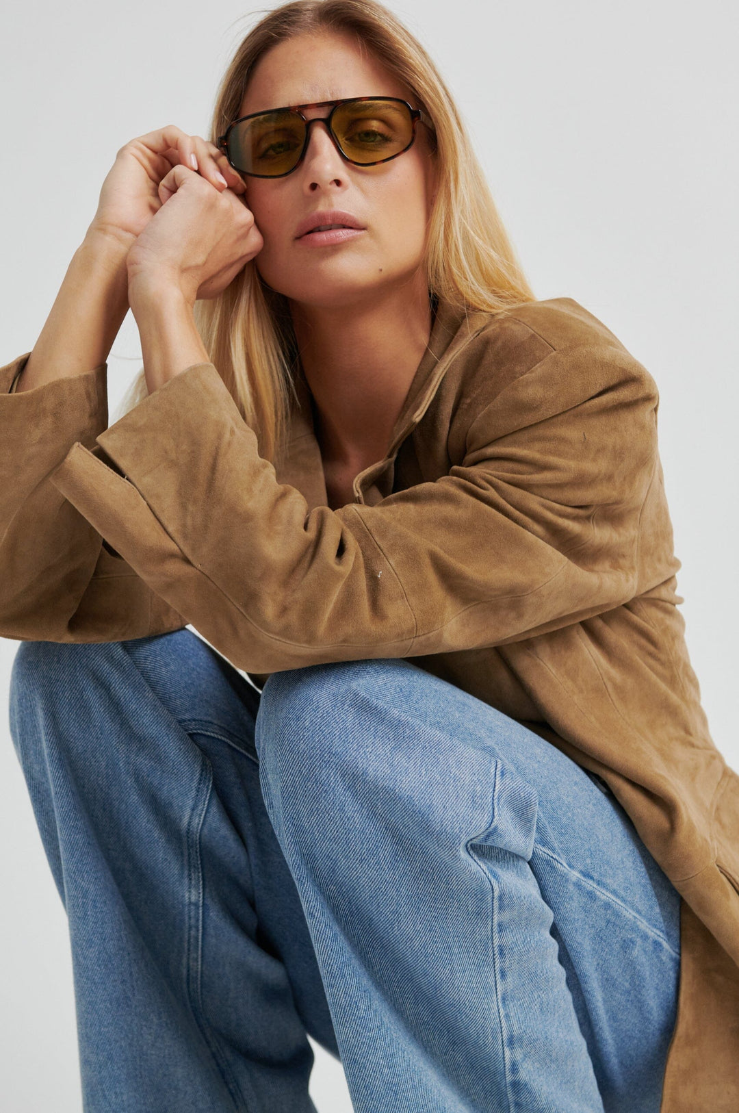 Second Female - Suellen Fitted Suede Blazer 60521 - 6152 Petrified Oak Blazere 