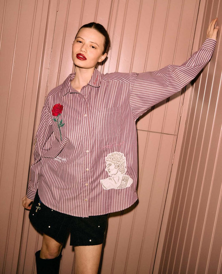 Sissel Edelbo - Pil Shirt SE 2035 - Purple Stripes Skjorter 