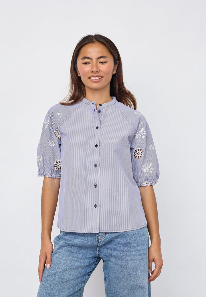 Sisters Point - Edina-Ss 19926 - 831 - Navy Stripes Skjorter 