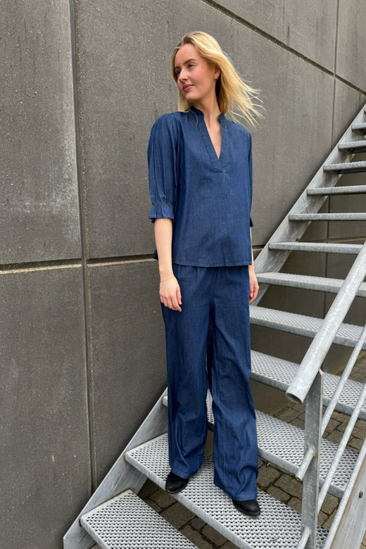 Sisters Point - Ella-Pa52 19722 - 940 - D. Blue Denim Bukser 