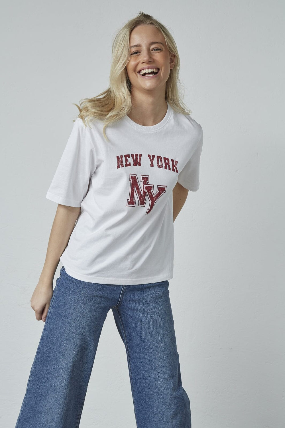 Sisters Point - Heda-Loose.Ss10 18795 - 834 - White/Bordeaux T-shirts 