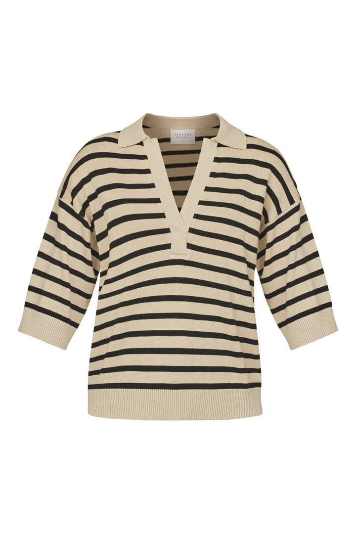 Sisters Point - Hilva-Polo1 - 112 Beige/Black Strikbluser 
