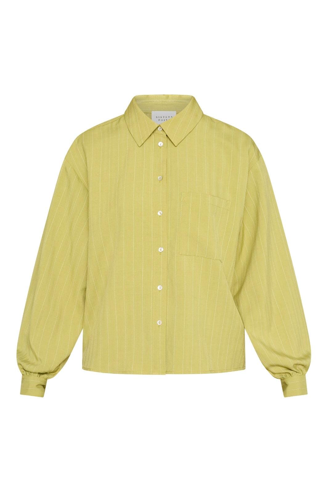 Sisters Point - Verina-Sh3 19504 - 330 - Lime Pinstripe Skjorter 