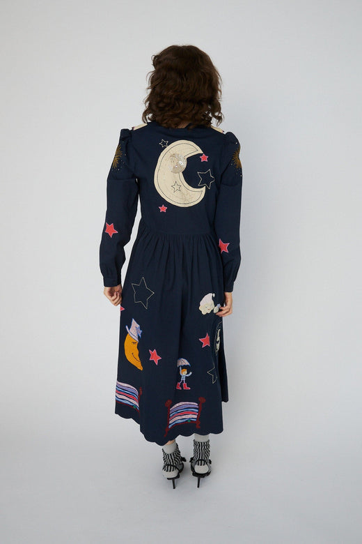 Stella Nova - Bead Embellished Midi Dresshc54-4337 - 395 Navy Kjoler 