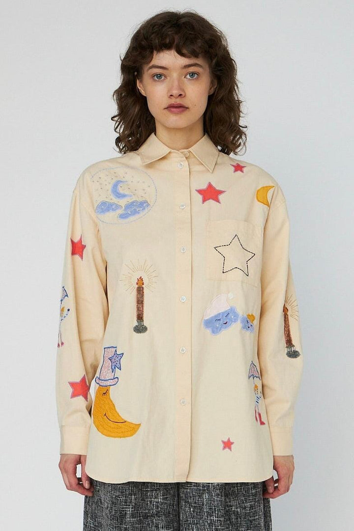 Stella Nova - Bead Embellished Shirthc54-2336 - 053 Creme Brûlée Skjorter 