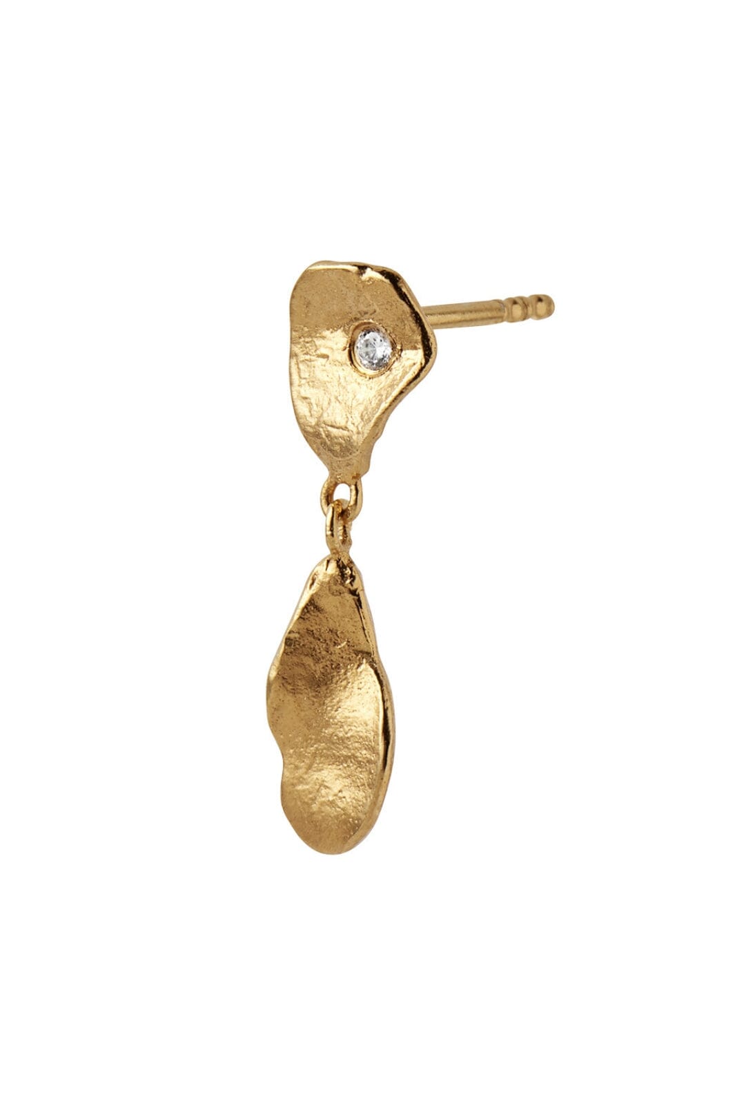 Stine A - Clear Sea Earring With Stone Gold - 1272-02-S Øreringe 