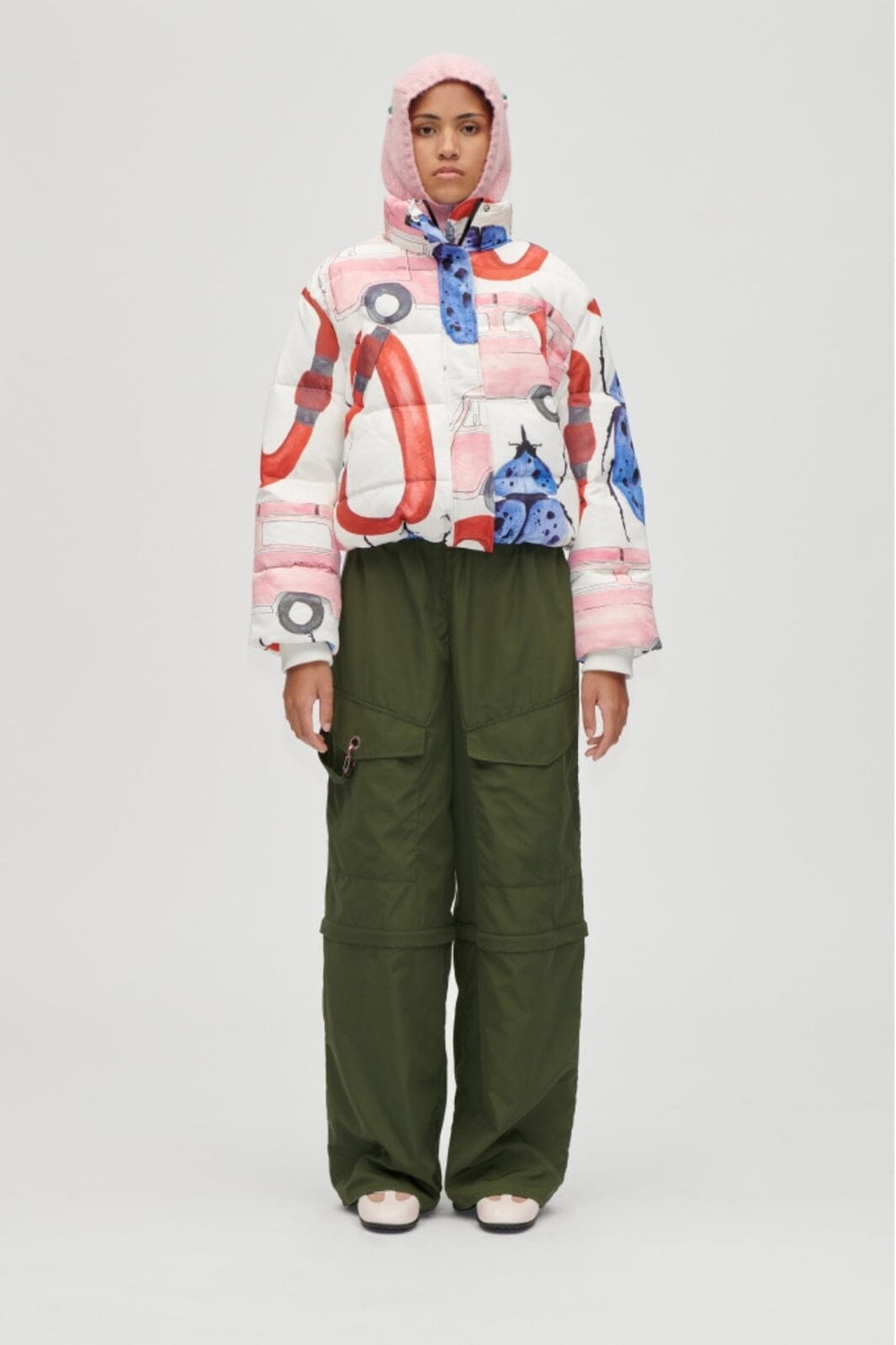 Stine Goya - 2424 Printed Tech, Long Sleeve Puffersg-aw25-j057-2424 - Camp Stine Goya