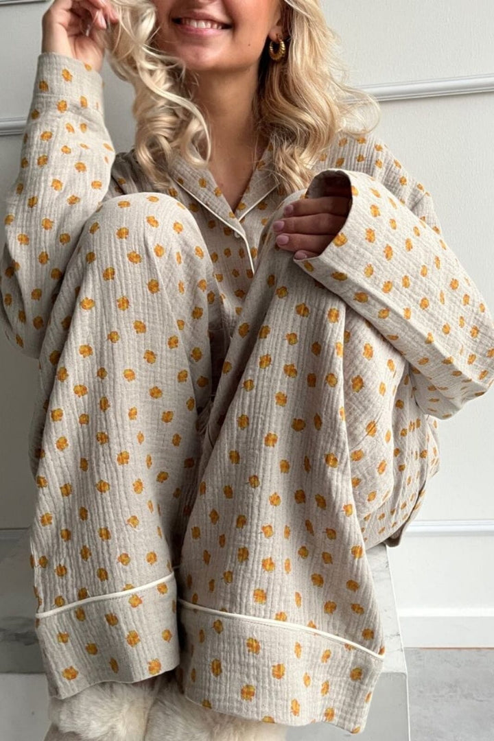 Stories From The Atelier By Copenhagen Shoes - Pajamas Shirt 3 CC8111 - 03 - Green Yellow Big Flower