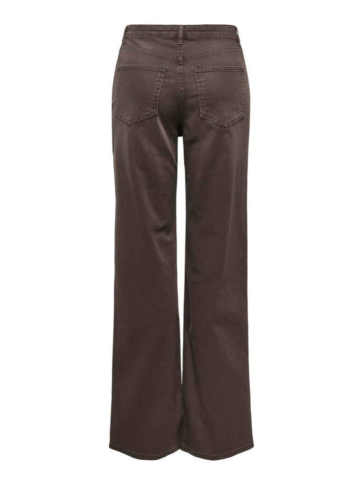 Only - Onljuicy Wide Leg Brown Dot - 4982454 Dark Brown Denim