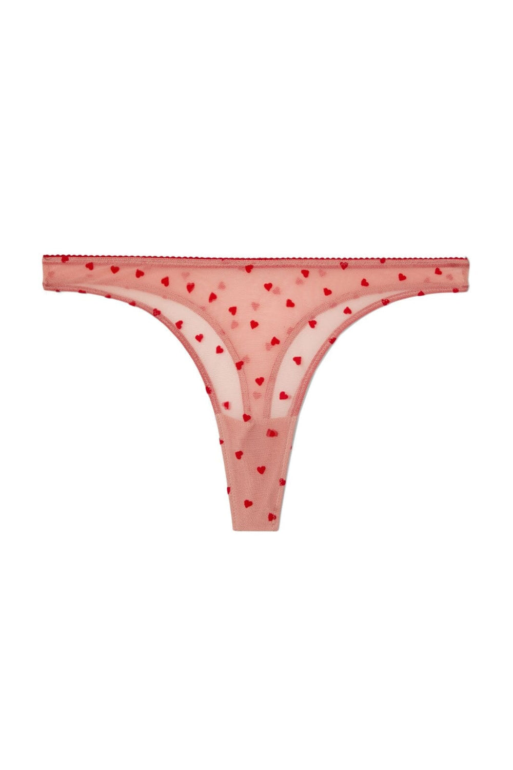 Understatement Underwear - Mesh Thong - Pale Pink/Deep Red Underbukser 