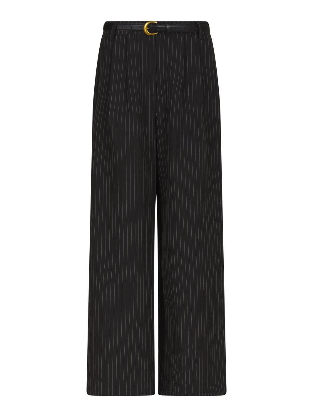 Valentin Studio - Business Pinstripe Pants 169618 - 100 - Black Bukser 