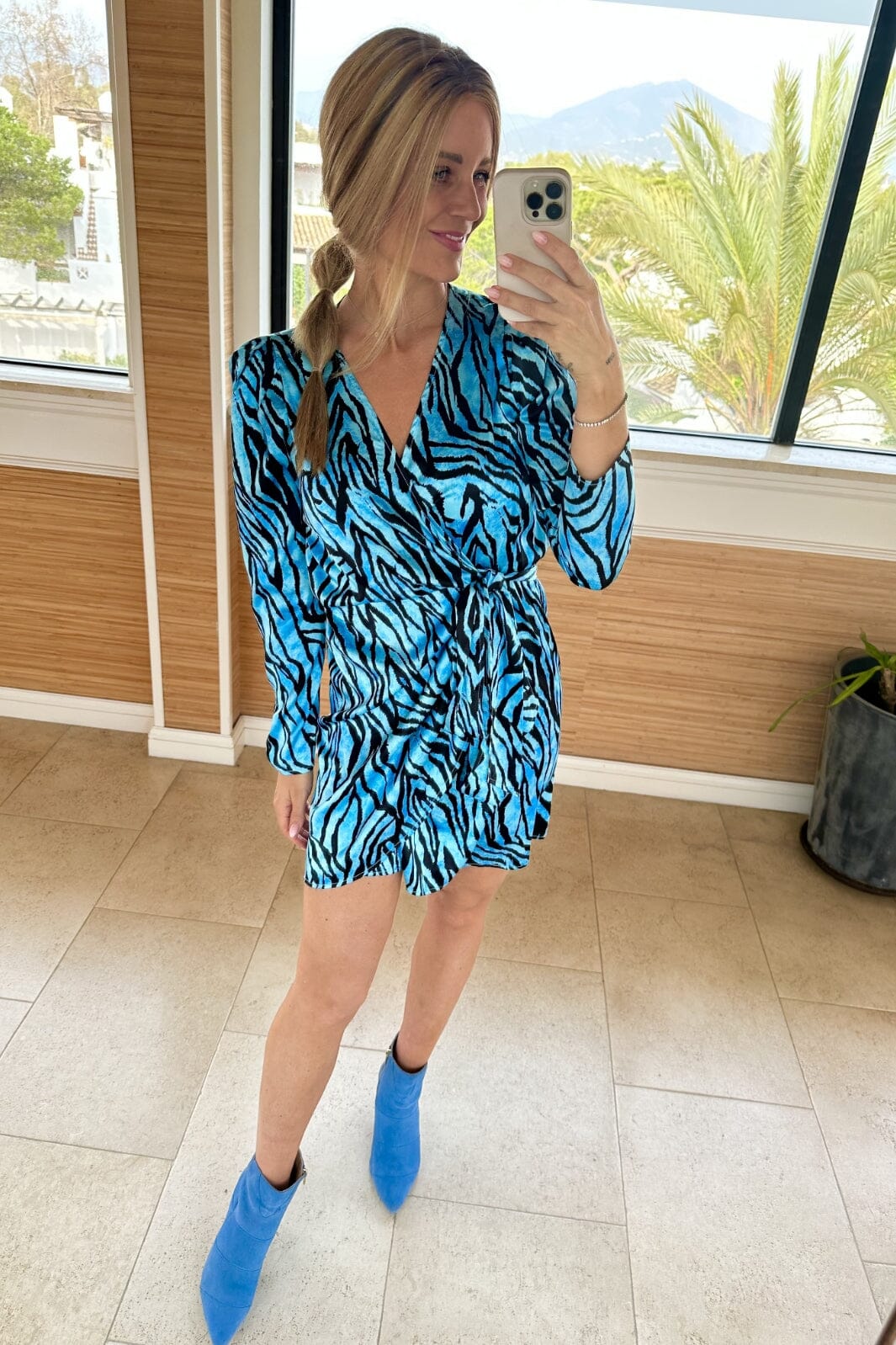Valentin Studio - Josie Zebra Dress - Light Blue Kjoler 