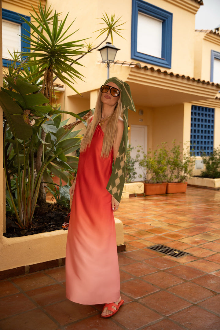 Valentin Studio - Ombre One Shoulder Dress 167605 - 160 - Red Kjoler 