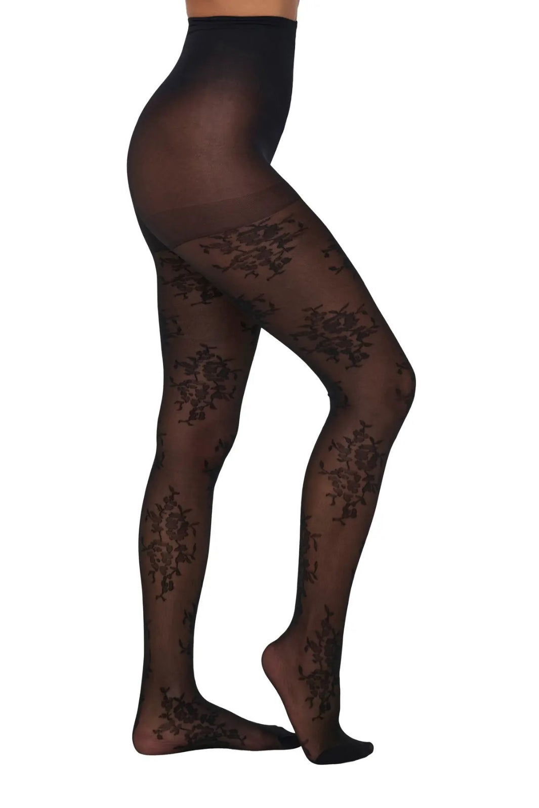 Only - Onlaviaya Floral Tights Acc - 4883320 Black