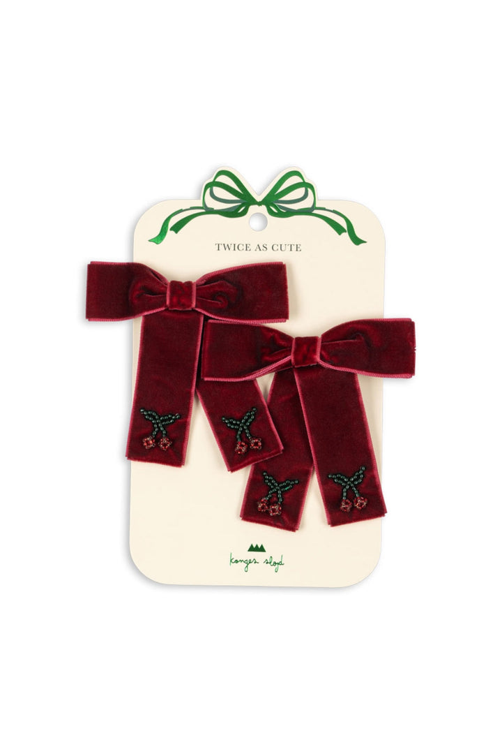Konges Sløjd - 2 Pack Juliette Bow Hair Clip Ks104175 - Rio Red