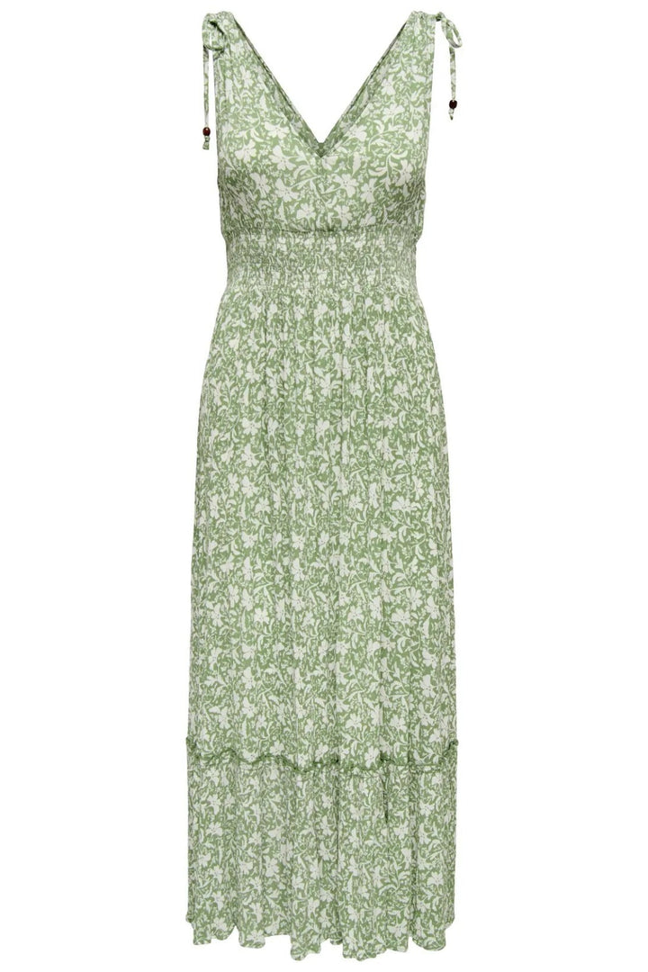 Only - Onlfernanda Life S/L Long Dress - 4865270 Hedge Green Nirra Flower