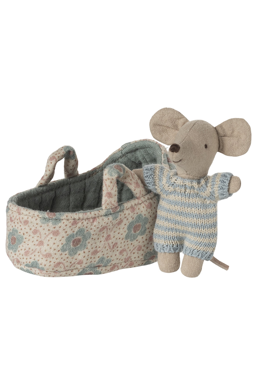 Maileg - Babymus I Babylift - Blå - Baby Mouse