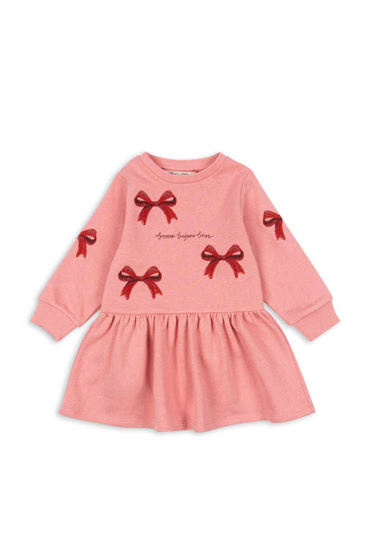 Konges Sløjd - Lou Bow Sweat Dress Ocs Ks104341 - Strawberry Ice