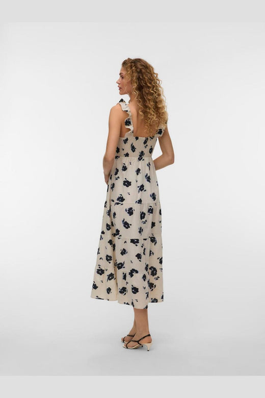 Vero Moda - Vmdicthe Sl Frill Ankle Dress - 4929091 Pumice Stone Alma