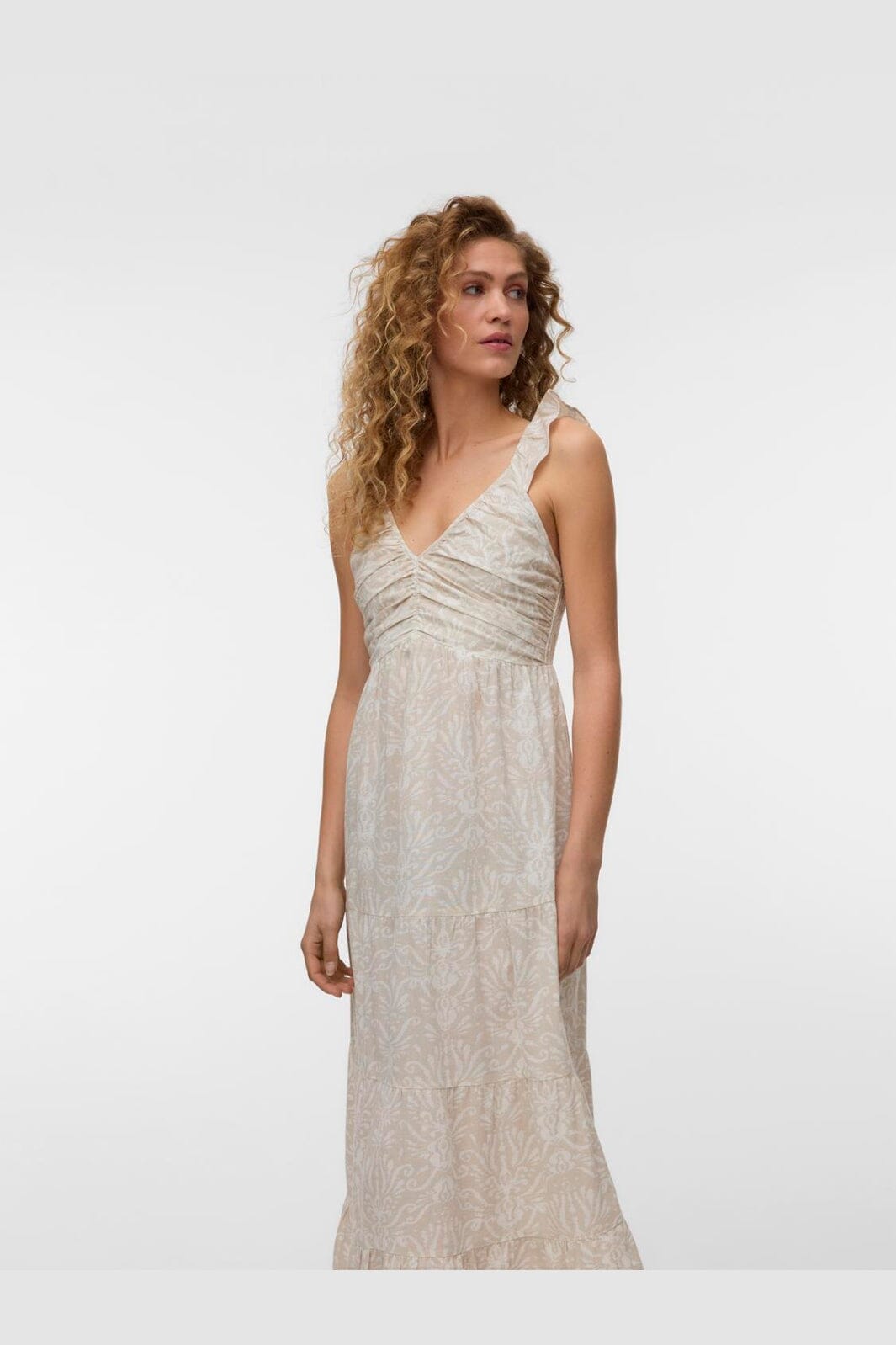 Vero Moda - Vmdicthe Sl Frill Ankle Dress - 4979094 Pumice Stone Ally