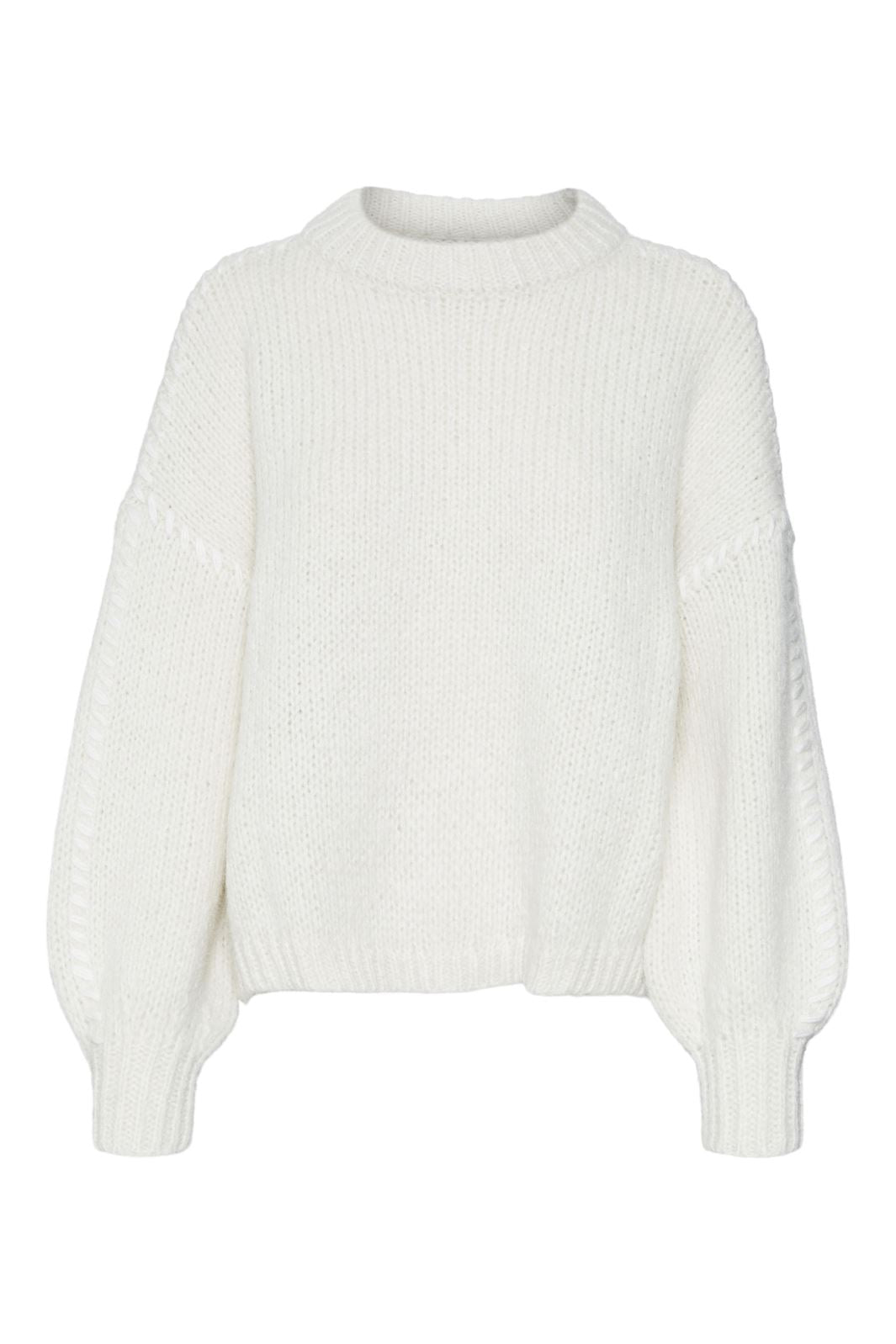 Vero Moda - Vmfeng Ls O-Neck Pullover Boo - 4598500 Birch W. Snow White