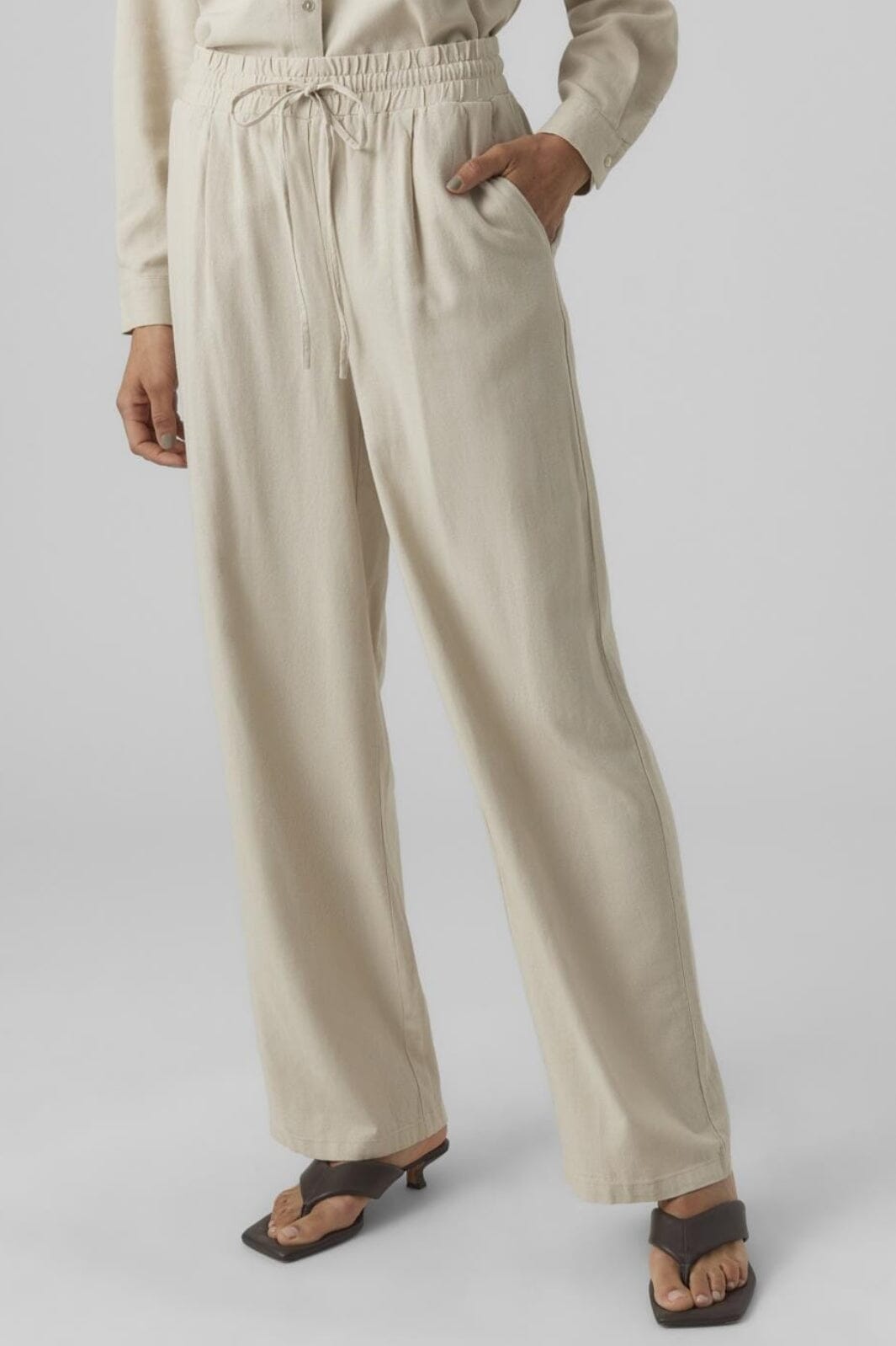Vero Moda - Vmjesmilo Wide Pants - 4196376 Silver Lining Bukser 