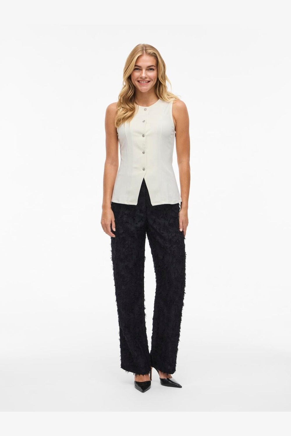 Vila - Vimerlano O-Neck S/L Vest - 4904180 Birch