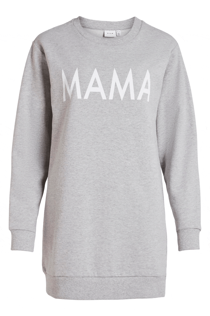 VILA - Vimitta L/S Sweat - Light Grey Melange Sweatshirt 