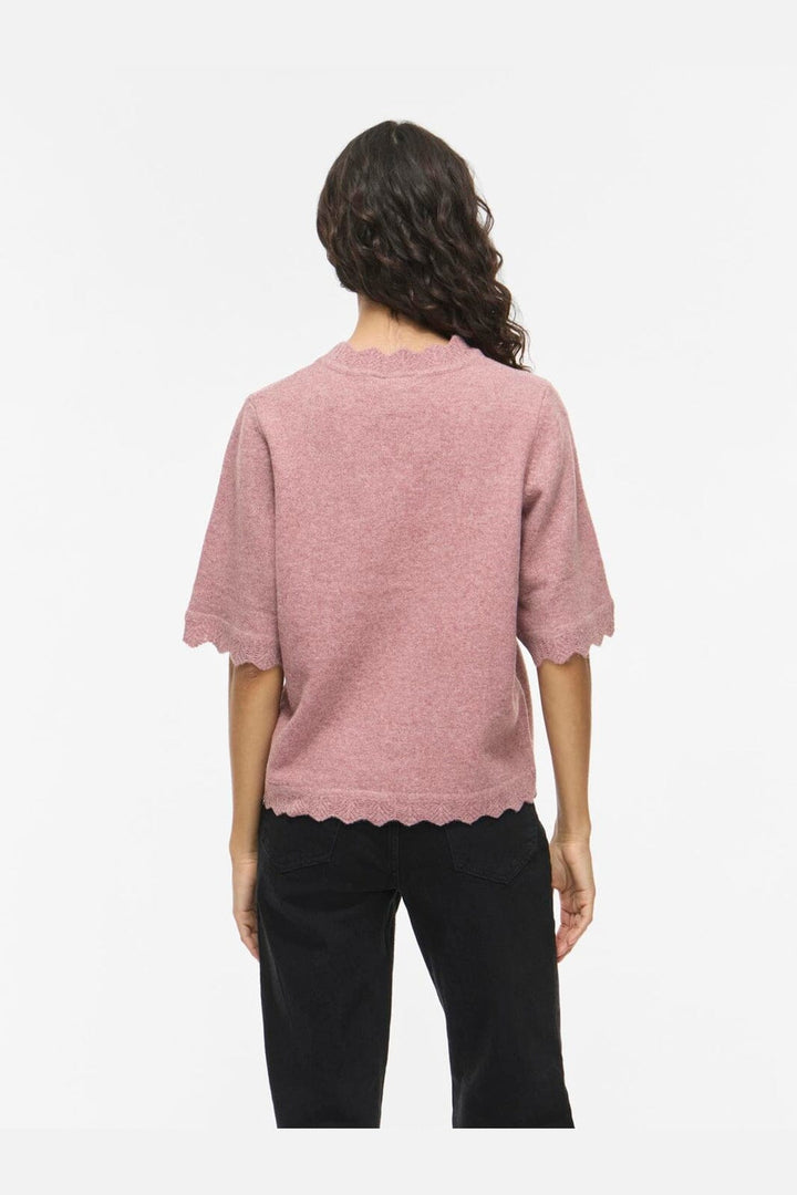 Vila - Vinikolina O-Neck 2/4 Knit Top - 5111520 Nostalgia Rose Melange