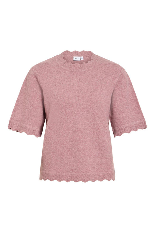 Vila - Vinikolina O-Neck 2/4 Knit Top - 5111520 Nostalgia Rose Melange