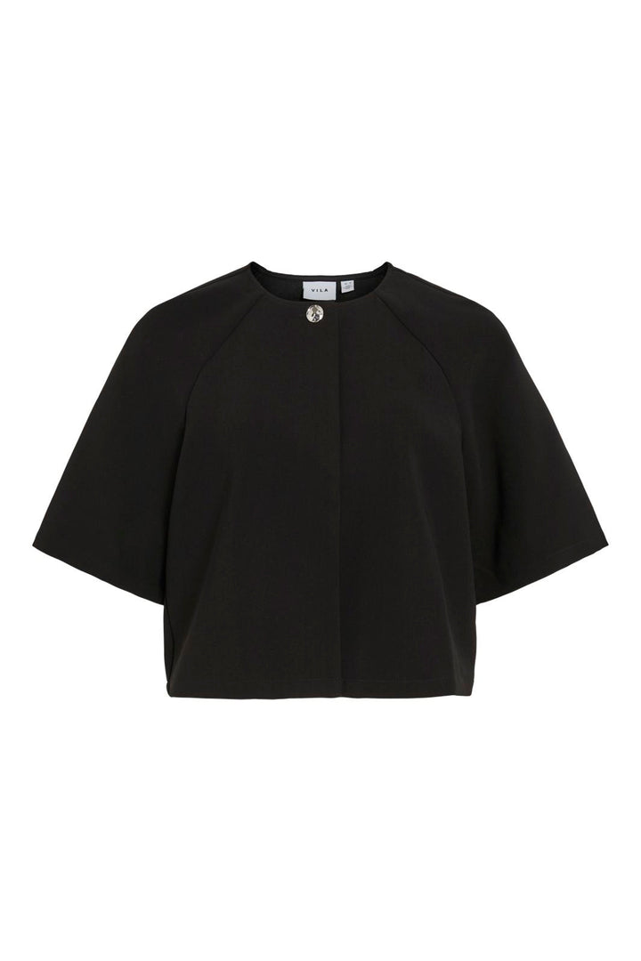 Vila - Visabby 2/4 Open Short Top - 4810886 Black Beauty