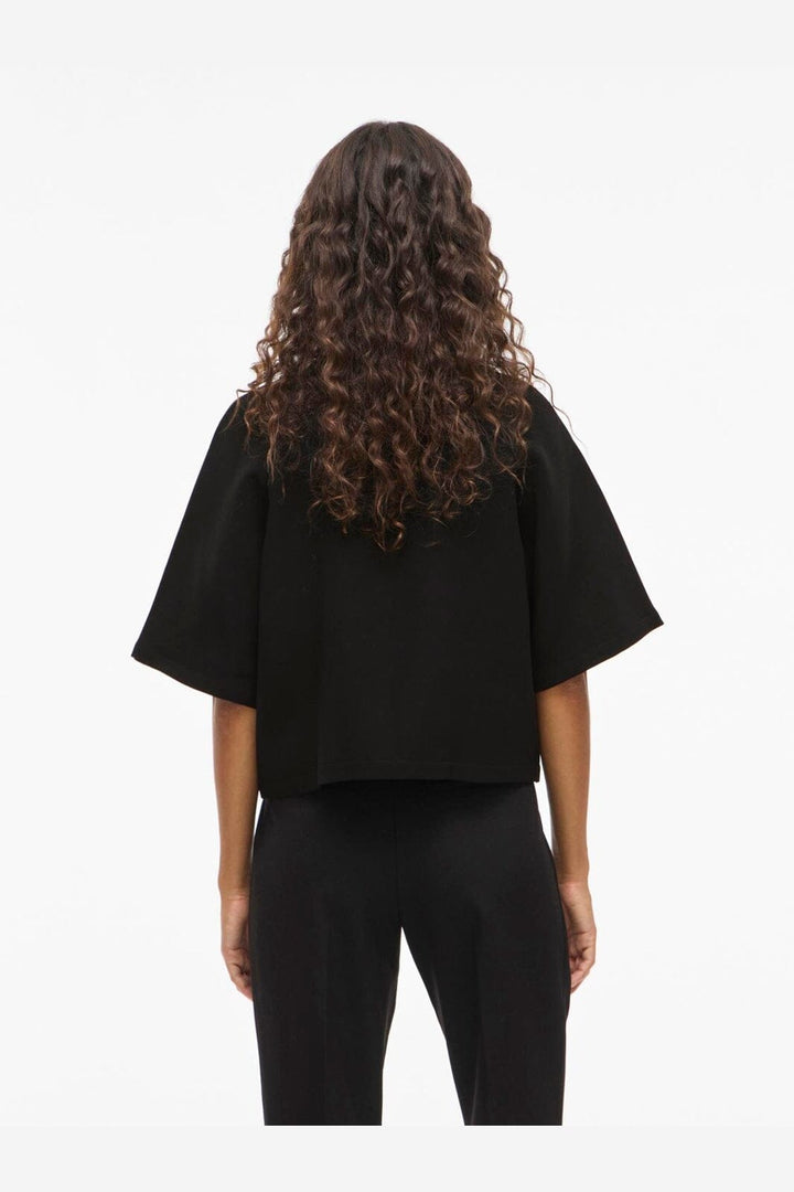 Vila - Visabby 2/4 Open Short Top - 4810886 Black Beauty