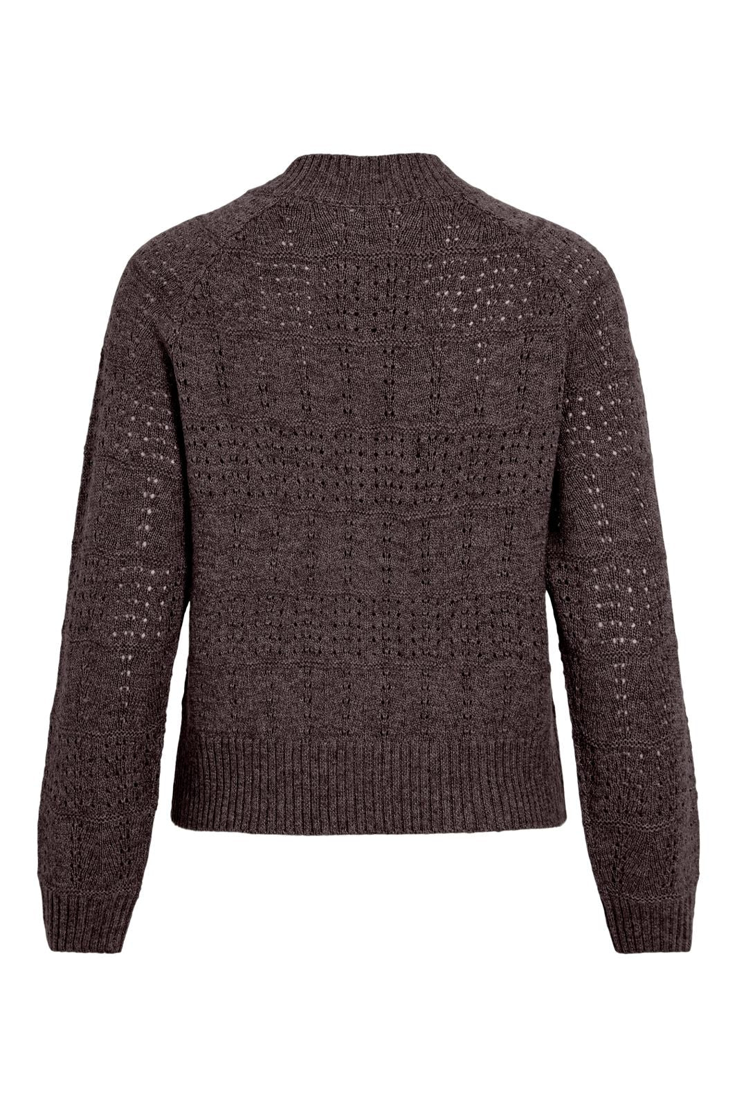 Vila - Visapna O-Neck L/S Knit Cardigan/Pb - 5210679 Raisin Melange