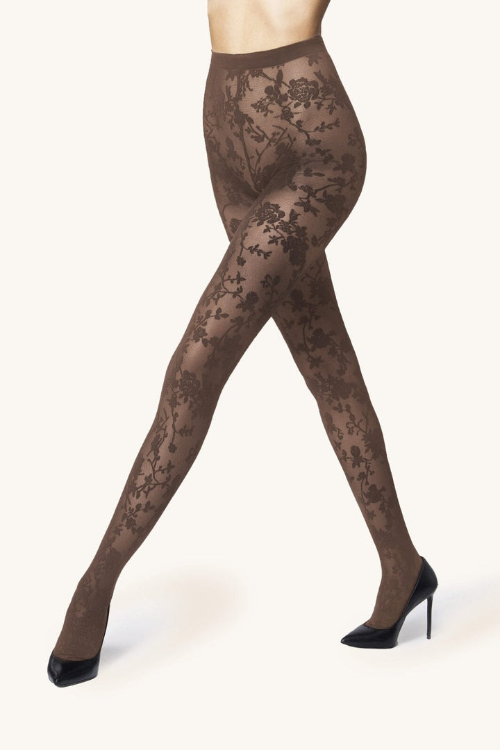 Wolford - Flower Tights17625 - 4853 Almond