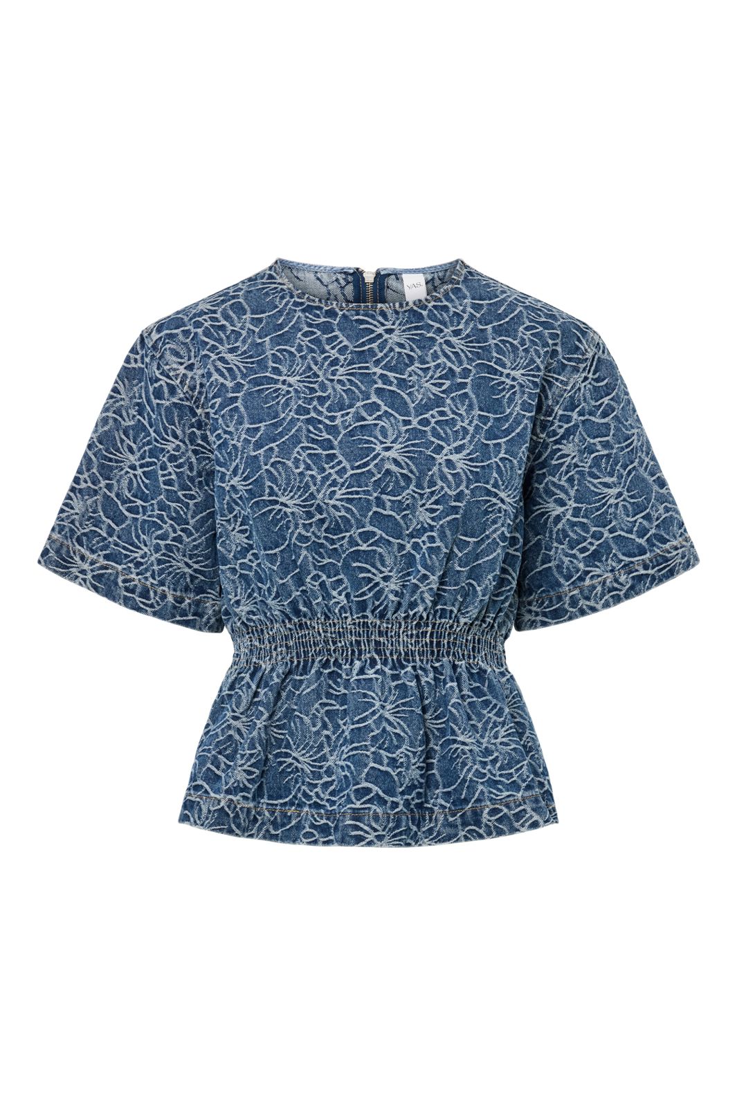 YAS - Yasblomea Ss Denim Top - 5164842 Dark Blue Denim Blomea
