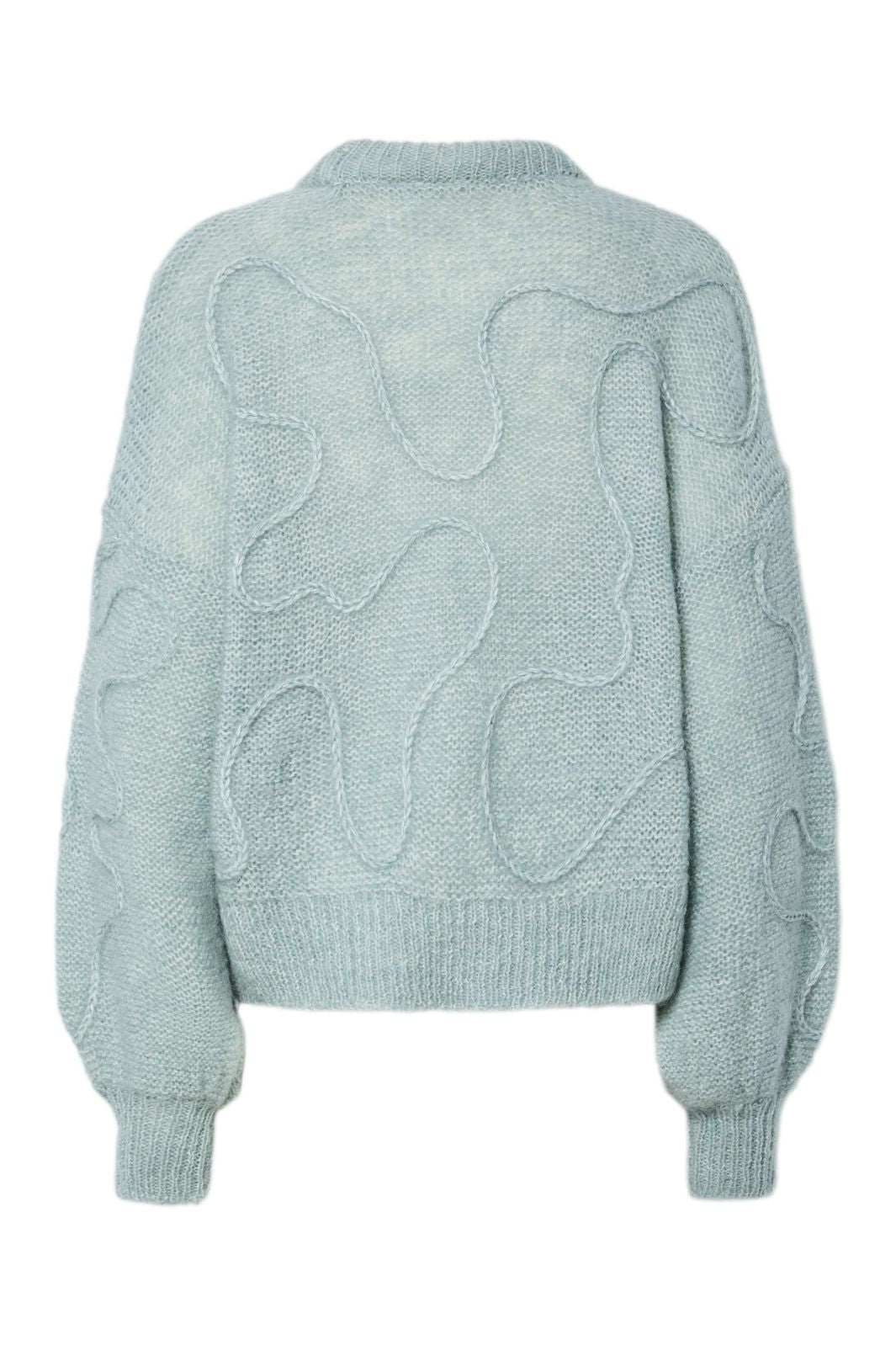 Y.A.S - Yasbrida Ls Wool Blend Knit Pullover - 4858446 Silver Blue Silver Metallic