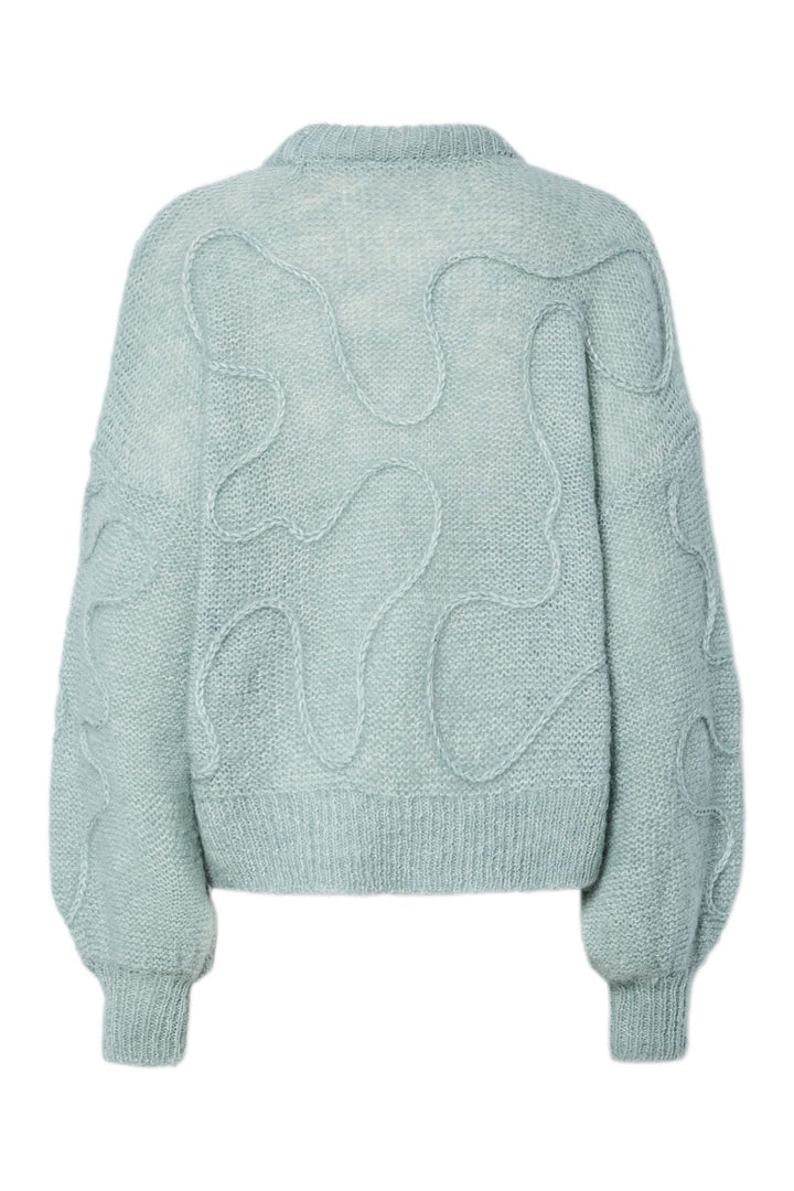 Y.A.S - Yasbrida Ls Wool Blend Knit Pullover - 4858446 Silver Blue Silver Metallic