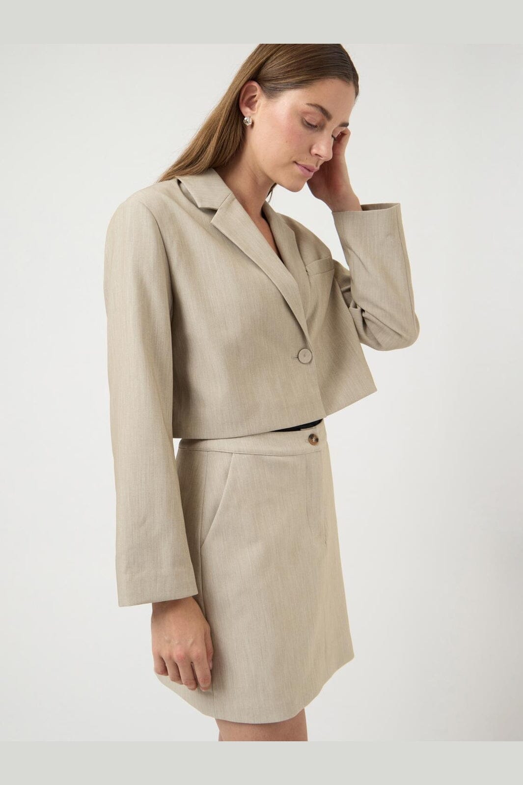 YAS - Yasdetana Ls Blazer - 4950125 Oxford Tan W. Skyway Stripe