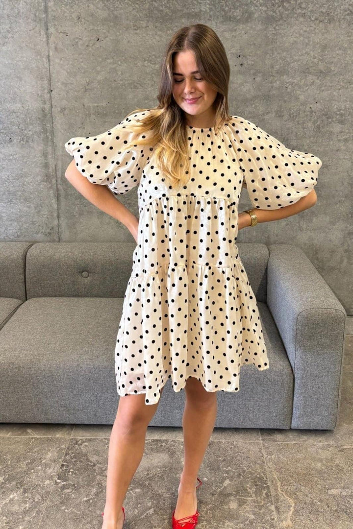 Y.A.S - Yasdottish Ss Dress Pb - 4800765 Sandshell Dottish Aop Kjoler 