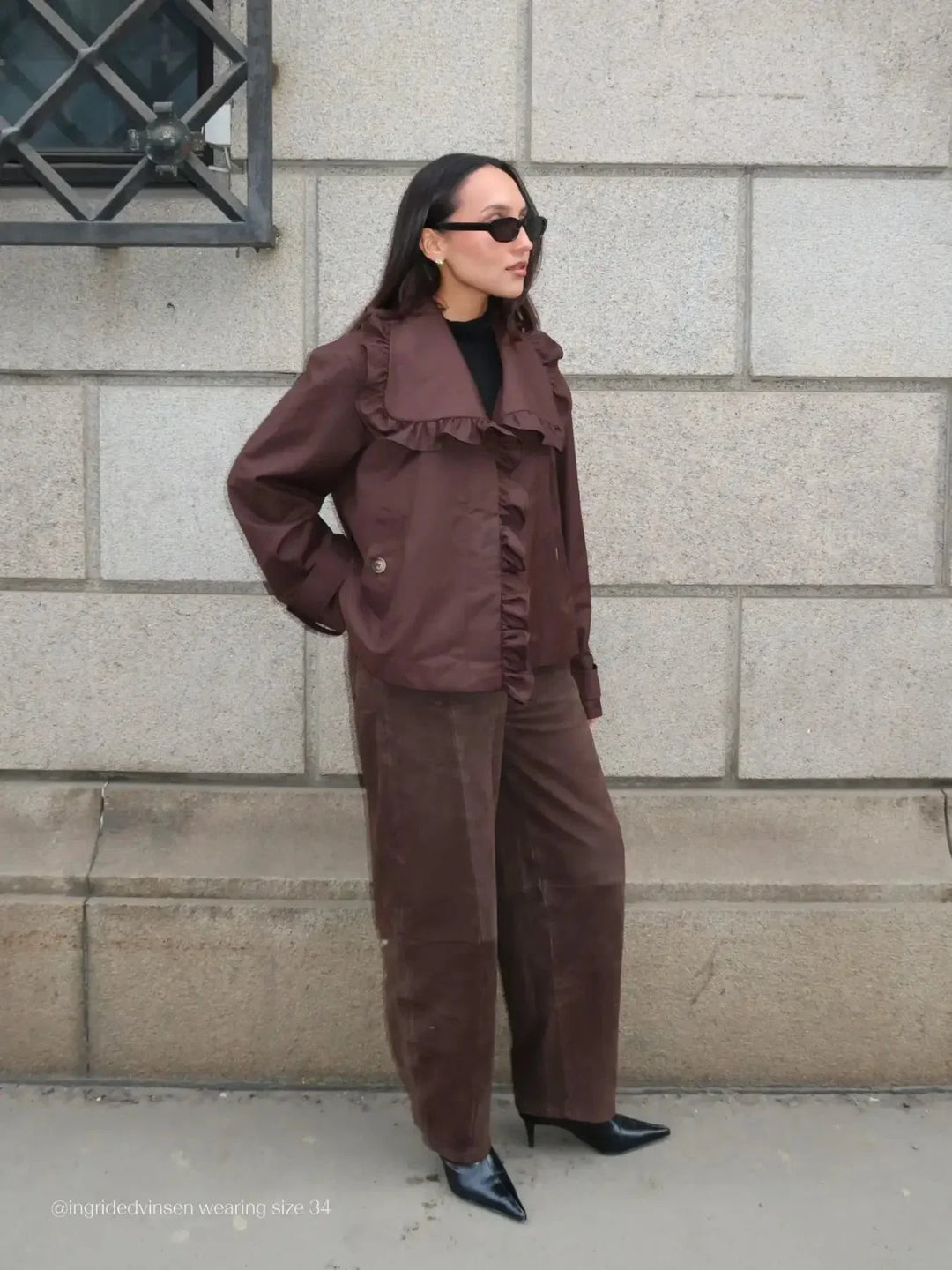 YAS - Yaselsana Ls Short Trenchcoat - 5100176 Chocolate Brown Frakker 