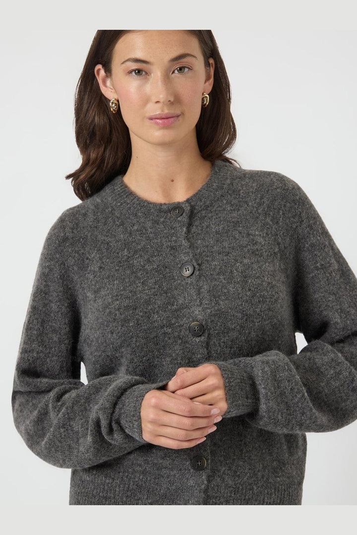 YAS - Yasjohi Ls Wool Blend Cardigan - 4972530 Medium Grey Melange